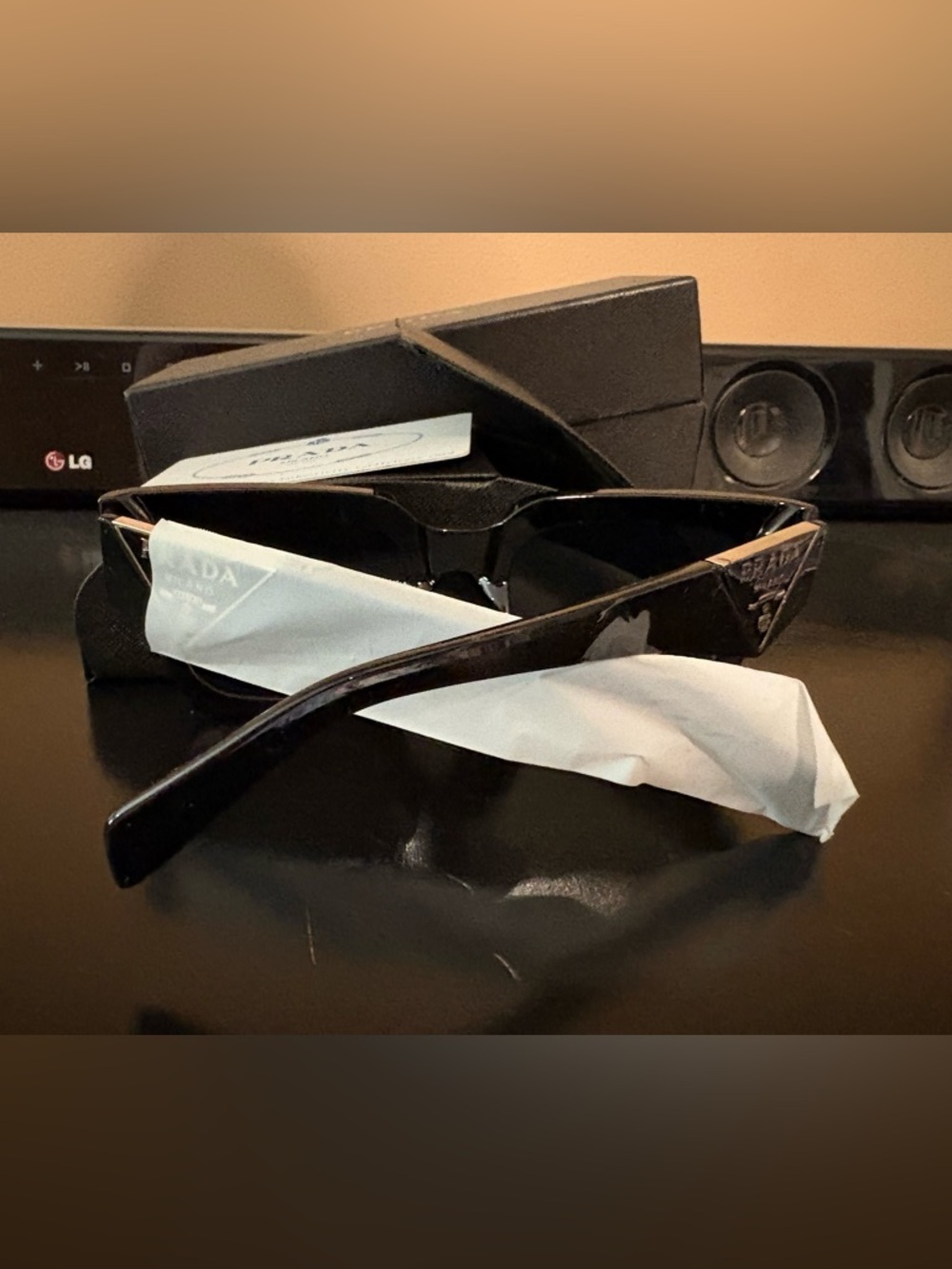 Prada Black Gloss Triangle Logo Sunglasses - Picture 7 of 9